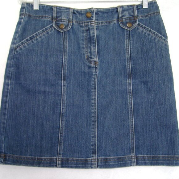 Jones New York Signature Jeans Mini Skirt Above Knee Indigo Blue Denim Size 10 - Picture 1 of 7